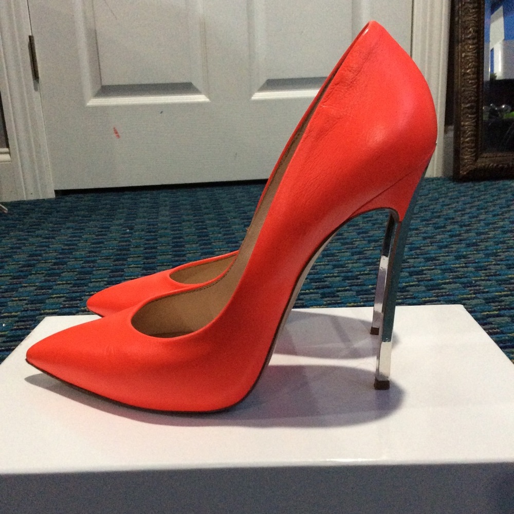 SOLD Casadei Blade Tangerine pumps
